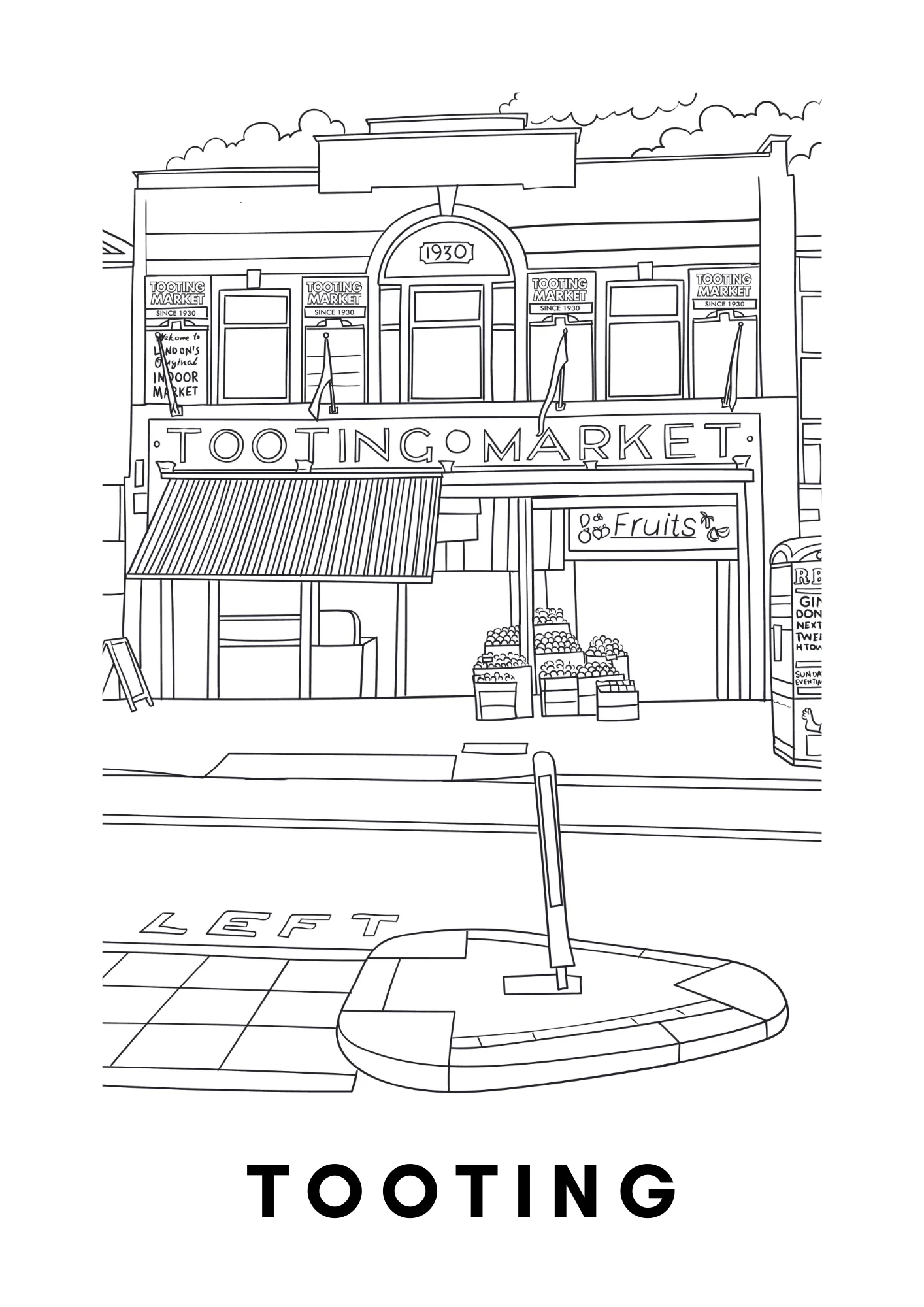 Tooting Wall Art (A4) - Image 2